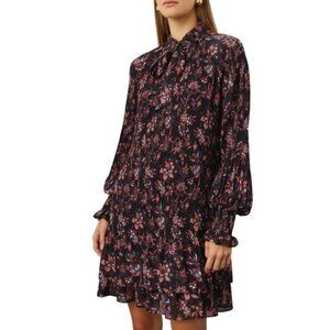 Derek Lam Collective Floral Long Sleeve Dress Ruffle Tiered Size 44 US 8 Multico